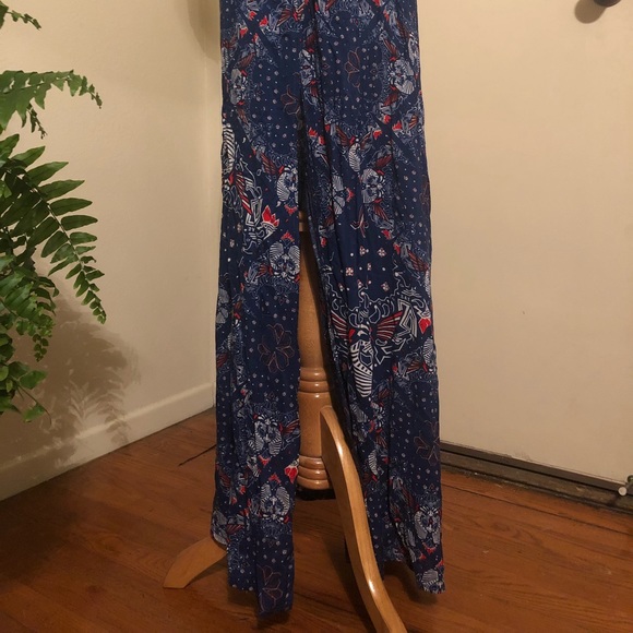 SALE! (NWOT)Volcom Blue Print High Slit Skirt (M) - Picture 2 of 8